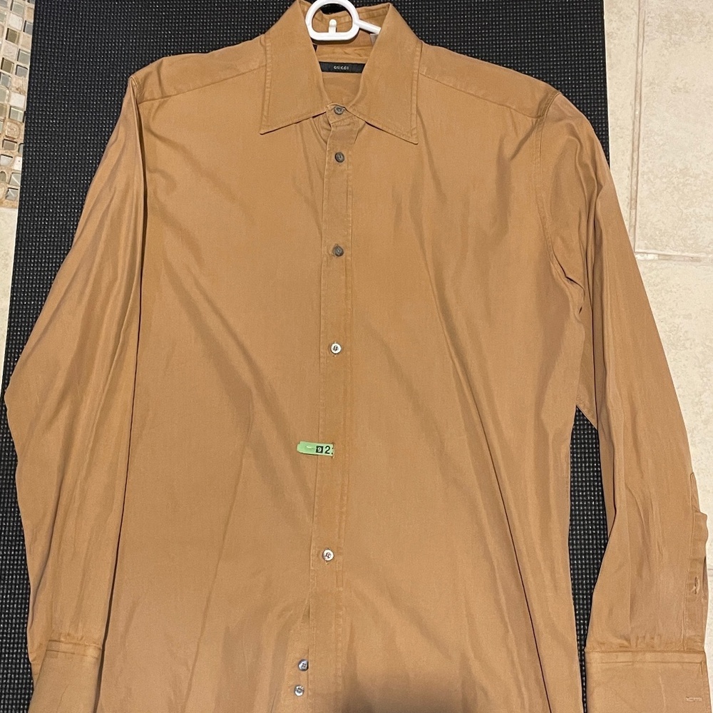 *VINTAGE*  Gucci Dark Tan Button Down From the mid 90's.
